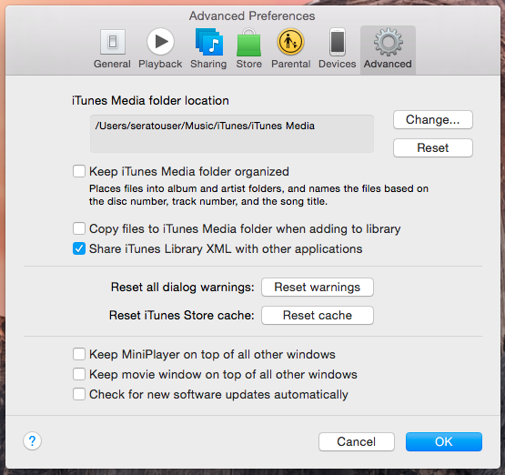 Showing your iTunes Library Serato Support
