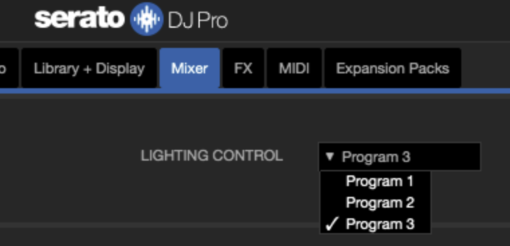 QSG - Party Mix Lights settings in mixer panel.png