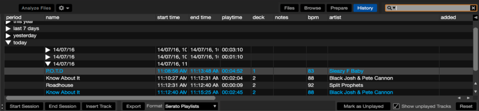 where does serato playlist export